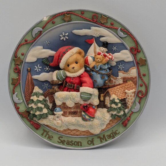 Cherished Teddies "The Season of Magic" (352764) Dated 1998 Christmas Plate - Picture 1 of 8